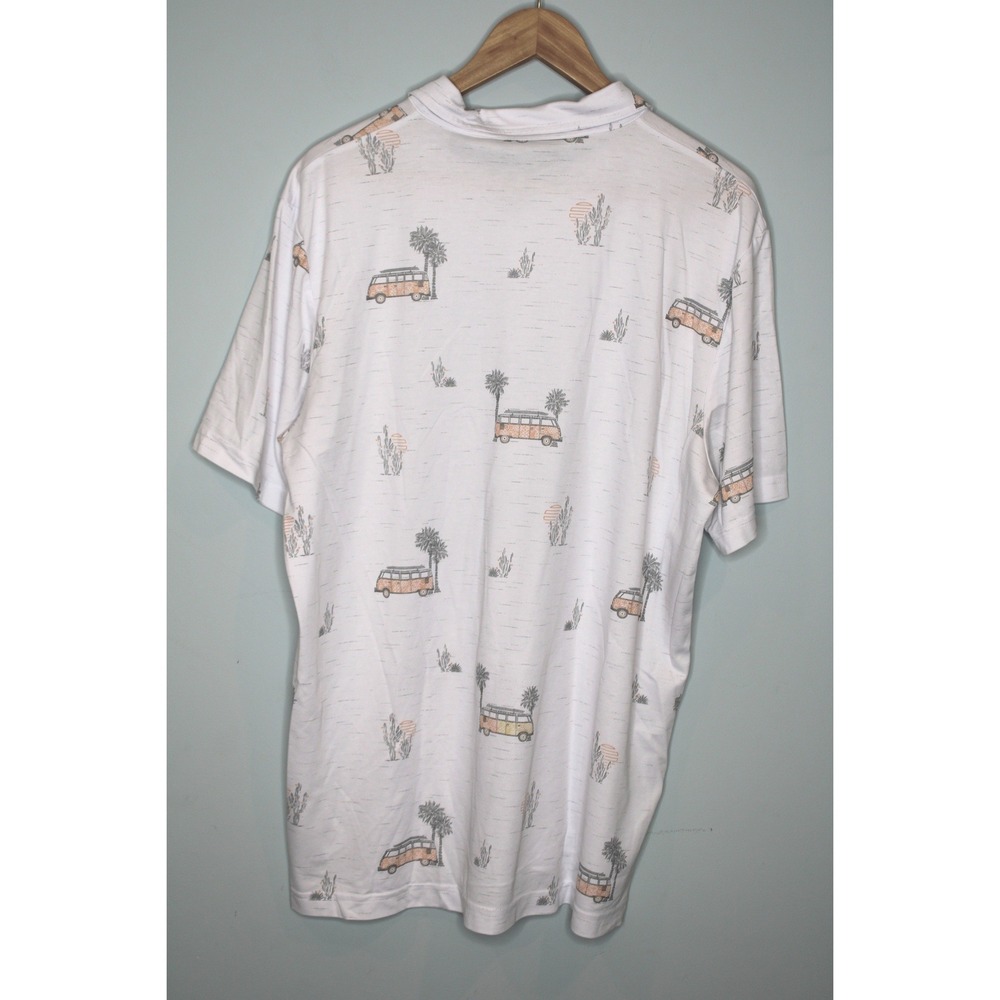 TravisMathew Volkswagen VW Bus Polo Shirt Mens XXL White Pima Cotton Blend Golf - Picture 3 of 7